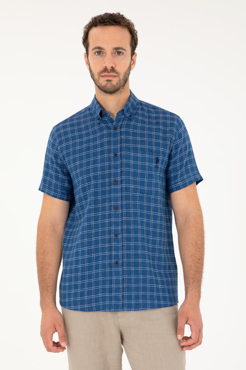 Erkek Lacivert Kısa Kollu Gömlek