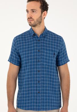 Erkek Lacivert Kısa Kollu Gömlek - 50283724015