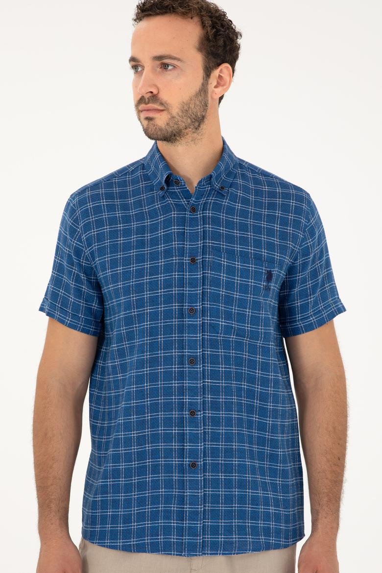 Erkek Lacivert Kısa Kollu Gömlek - 50283724015
