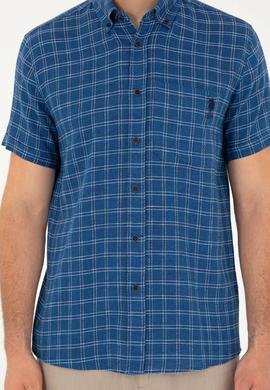 Erkek Lacivert Kısa Kollu Gömlek - 50283724015