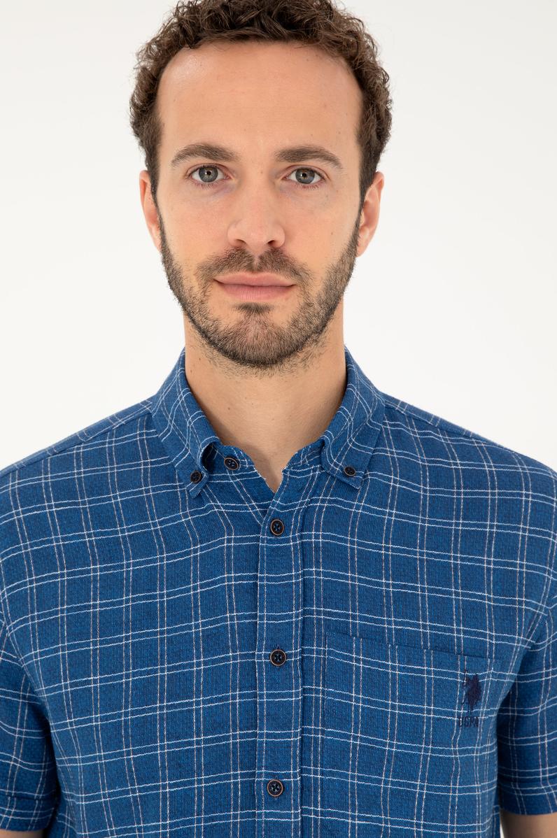 Erkek Lacivert Kısa Kollu Gömlek
