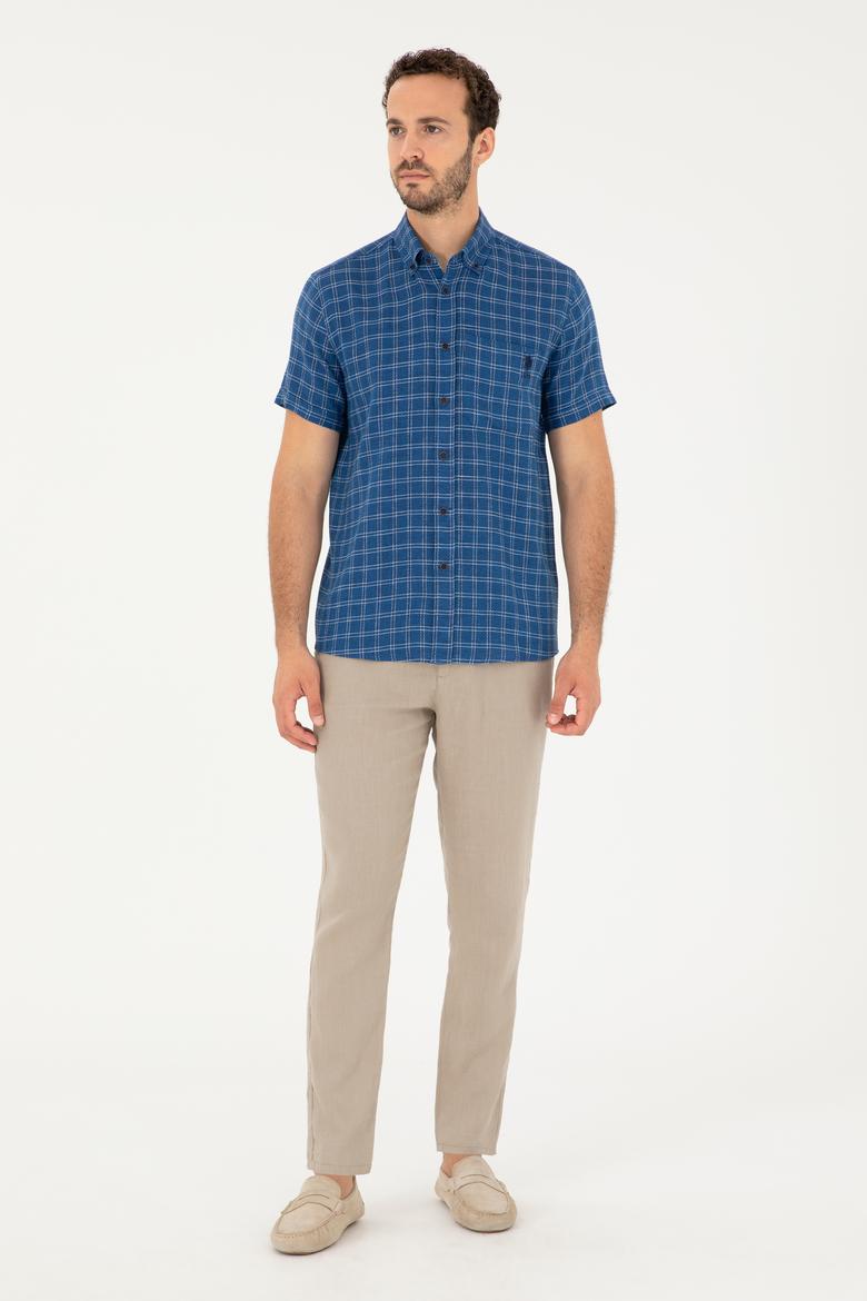 Erkek Lacivert Kısa Kollu Gömlek - 50283724015