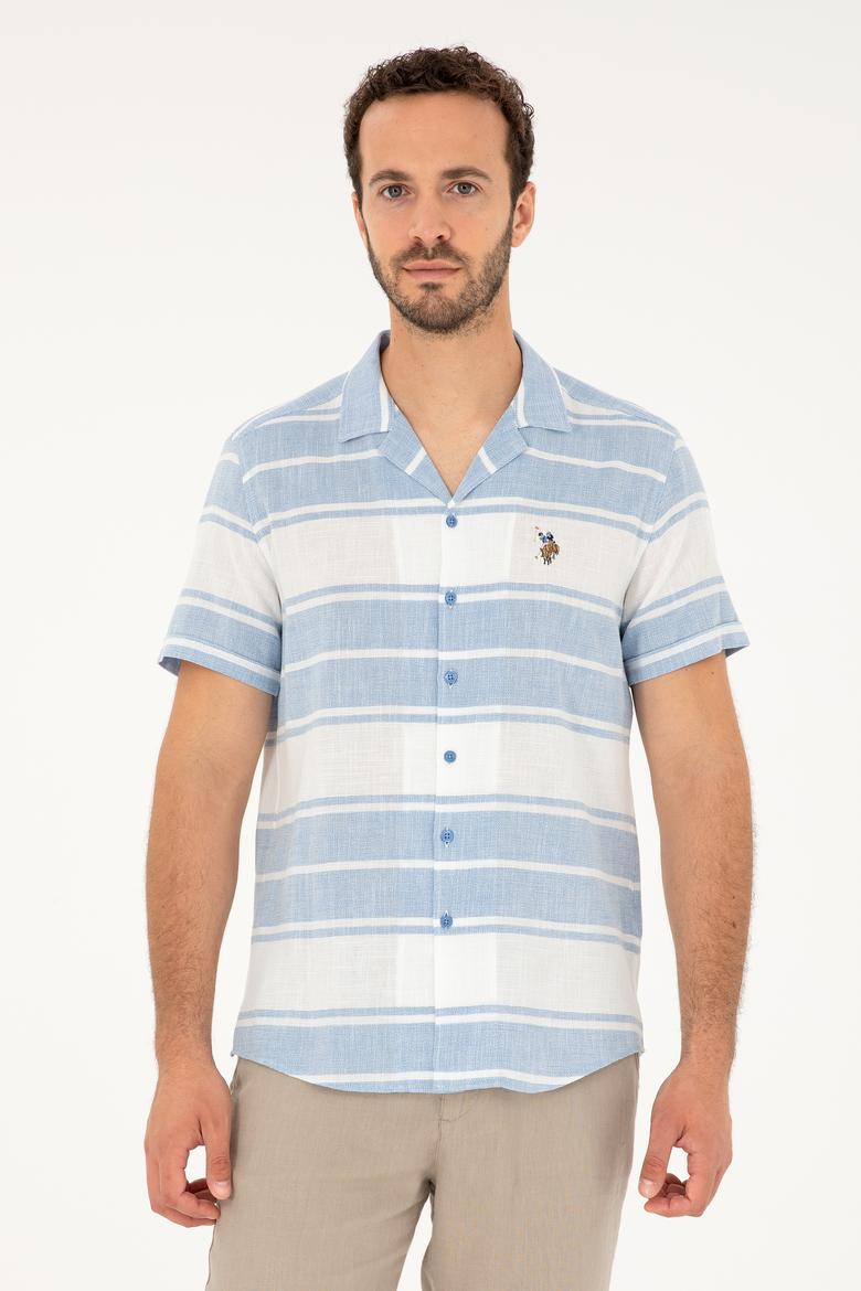 Erkek Saks Kısa Kollu Gömlek