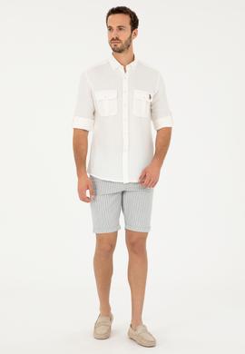 Erkek Açık Mavi Dokuma Şort - 50283937028