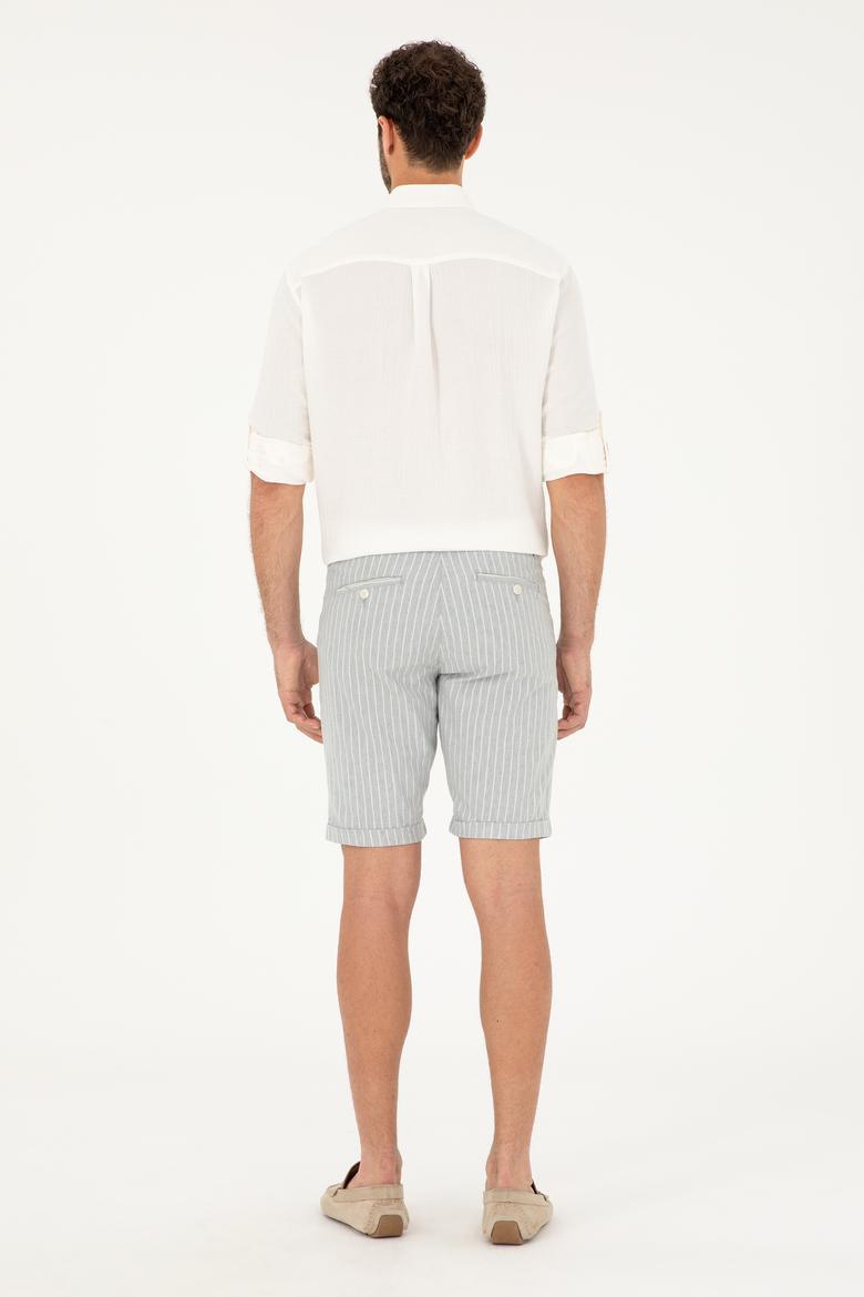 Erkek Açık Mavi Dokuma Şort - 50283937028