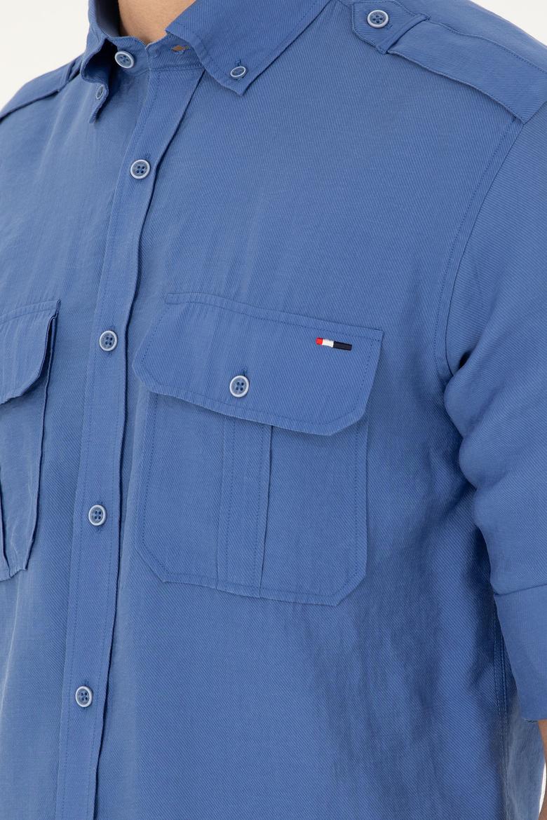 Erkek Mavi Uzun Kollu Gömlek - 50283759015