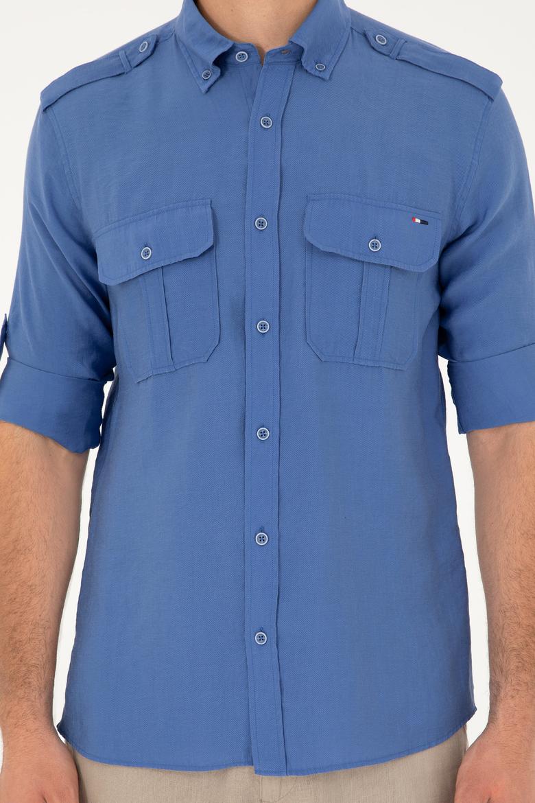 Erkek Mavi Uzun Kollu Gömlek - 50283759015