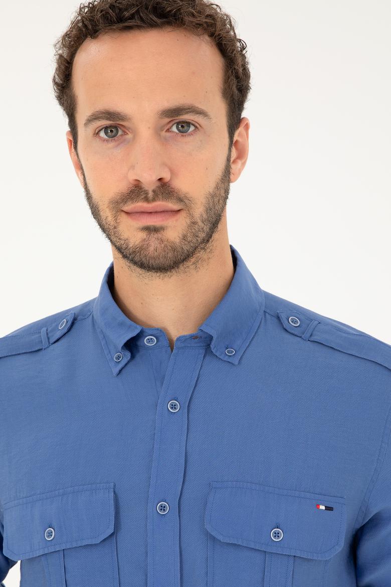 Erkek Mavi Uzun Kollu Gömlek - 50283759015
