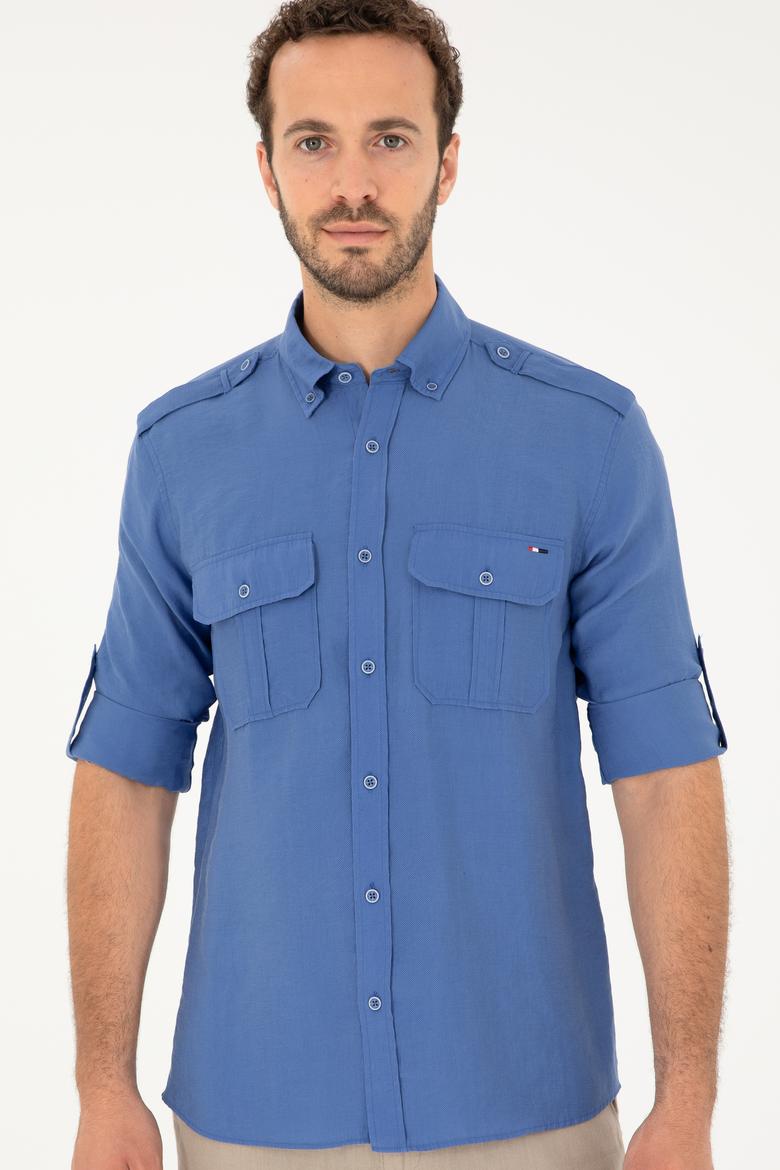 Erkek Mavi Uzun Kollu Gömlek - 50283759015