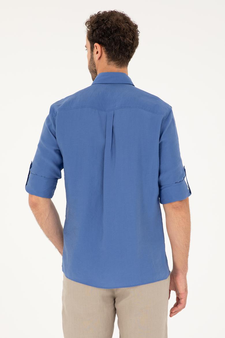 Erkek Mavi Uzun Kollu Gömlek - 50283759015