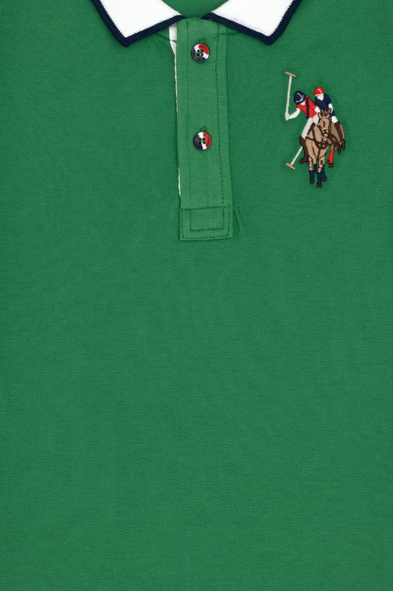 Erkek Çocuk Yeşil Basic Polo Yaka Tişört