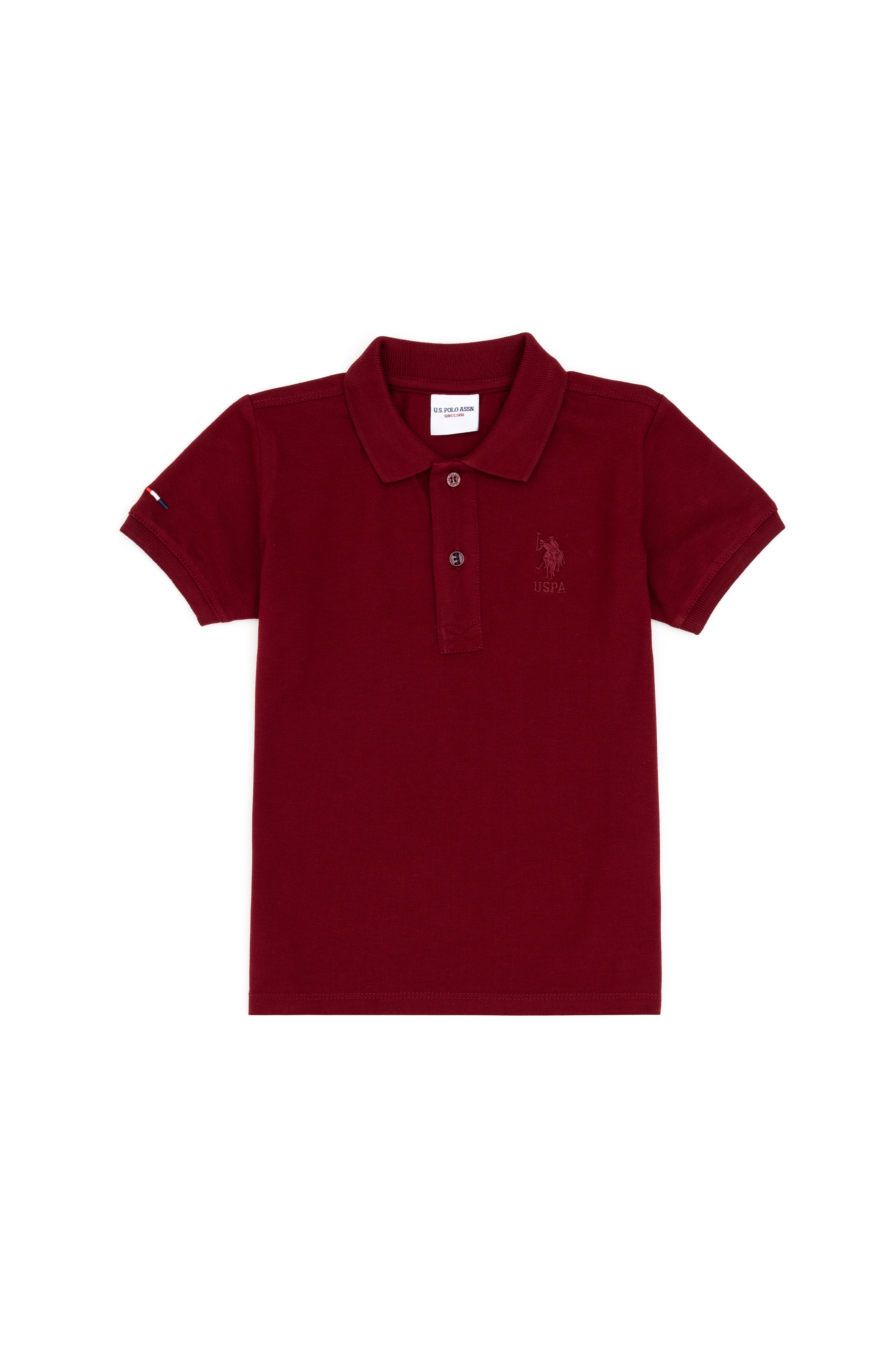 Erkek Çocuk Bordo Basic Polo Yaka Tişört - Image 1