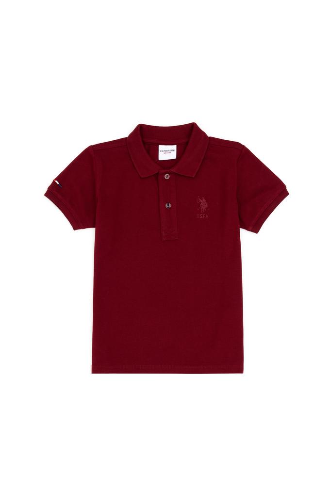 Erkek Çocuk Bordo Basic Polo Yaka Tişört