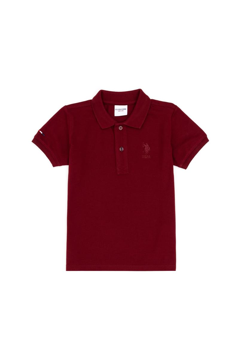 Erkek Çocuk Bordo Basic Polo Yaka Tişört