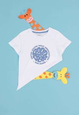 Erkek Çocuk Beyaz Bisiklet Yaka Tişört - 50281075027