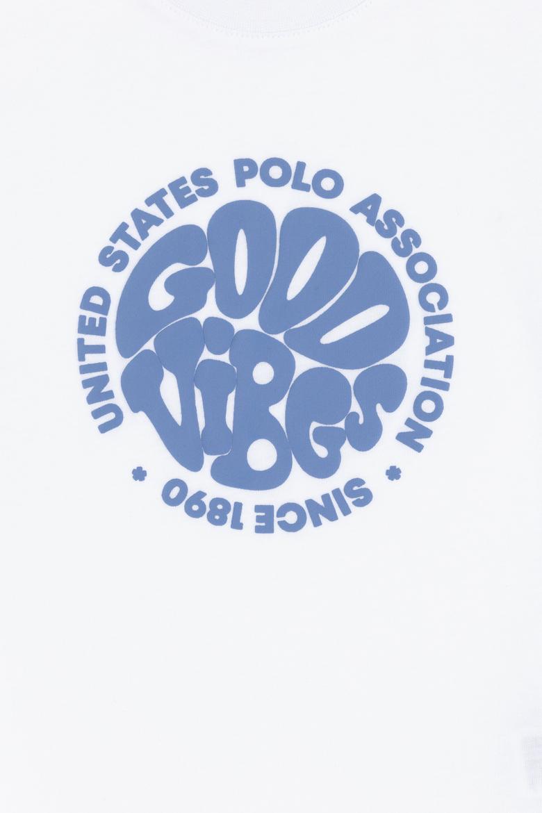 Erkek Çocuk Beyaz Bisiklet Yaka Tişört - 50281075027