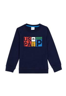 Erkek Çocuk Lacivert Bisiklet Yaka Sweatshirt - 50282002002