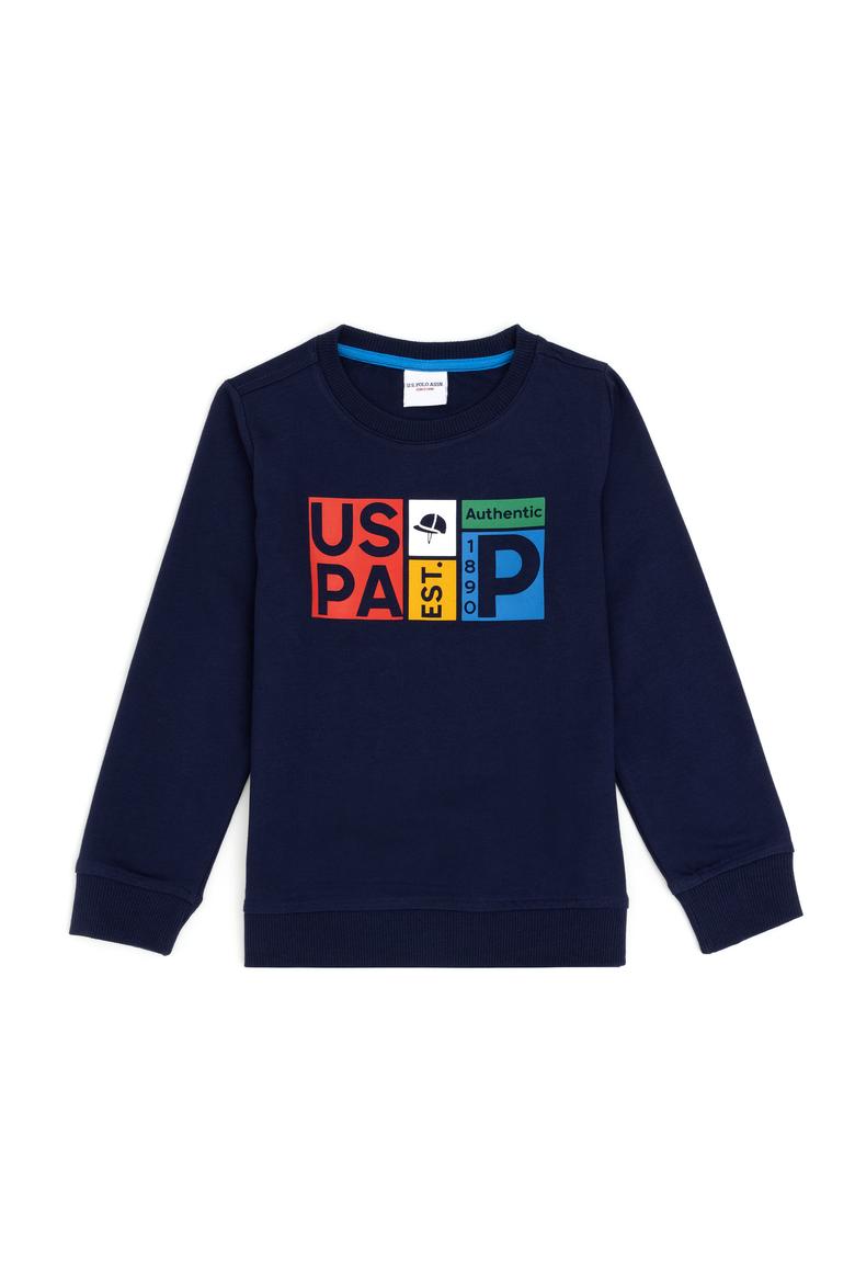 Erkek Çocuk Lacivert Bisiklet Yaka Sweatshirt