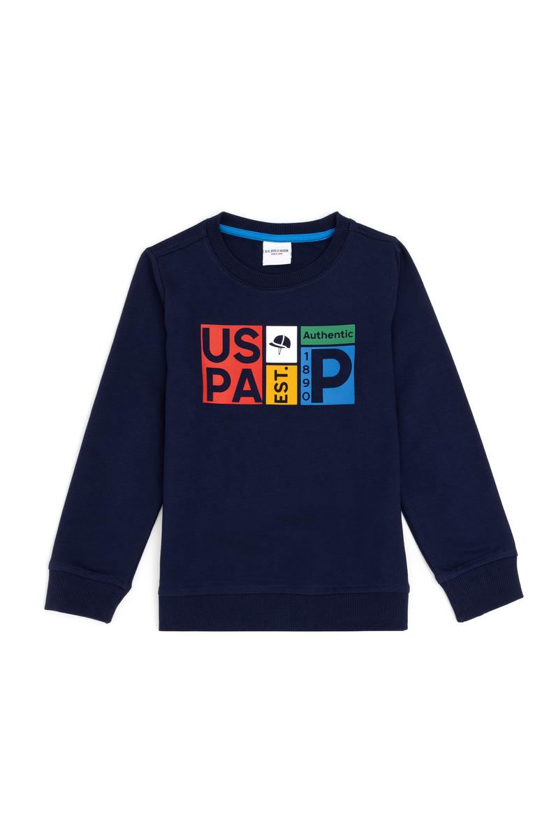 Erkek Çocuk Lacivert Bisiklet Yaka Sweatshirt