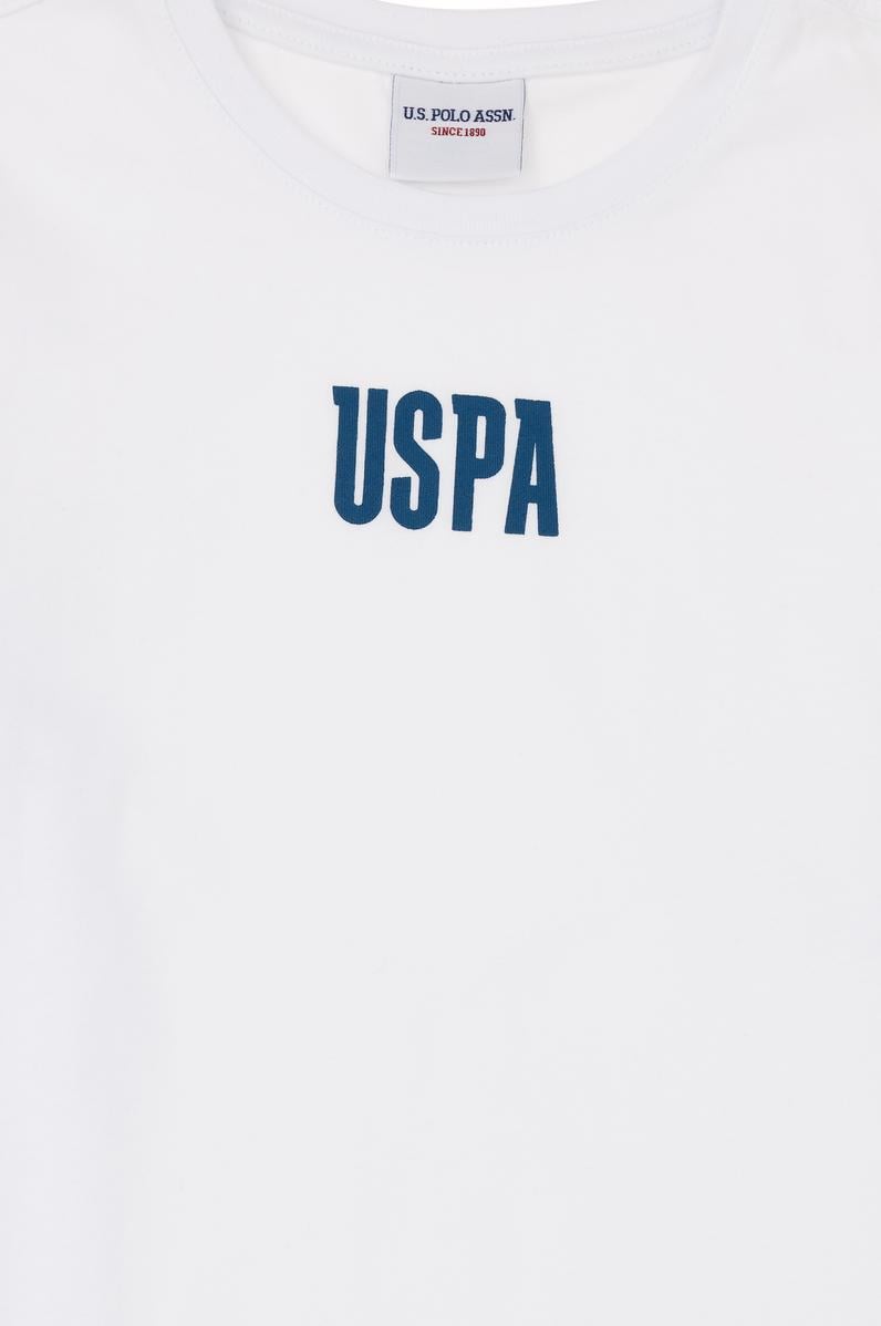 Erkek Çocuk Beyaz Bisiklet Yaka Tişört