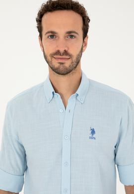 Erkek Açık Mavi Uzun Kollu Gömlek - 50282868008