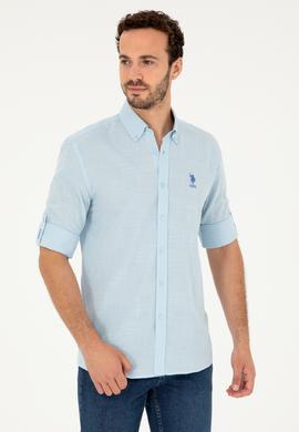 Erkek Açık Mavi Uzun Kollu Gömlek - 50282868008