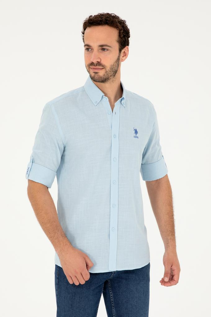 Erkek Açık Mavi Uzun Kollu Gömlek