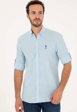 Erkek Açık Mavi Uzun Kollu Gömlek - 50282868008