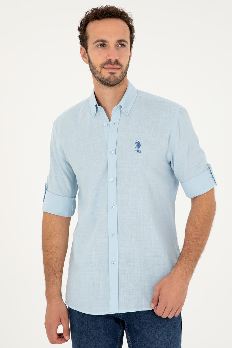 Erkek Açık Mavi Uzun Kollu Gömlek - 50282868008