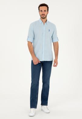 Erkek Açık Mavi Uzun Kollu Gömlek - 50282868008