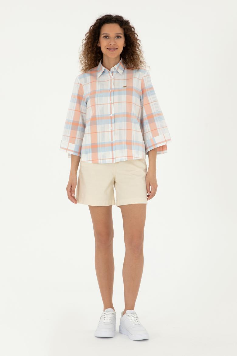 Kadın Ekru Uzun Kollu Gömlek - 50289145013