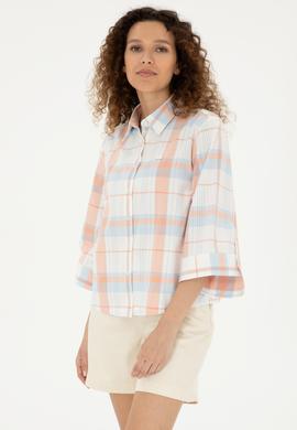 Kadın Ekru Uzun Kollu Gömlek - 50289145013