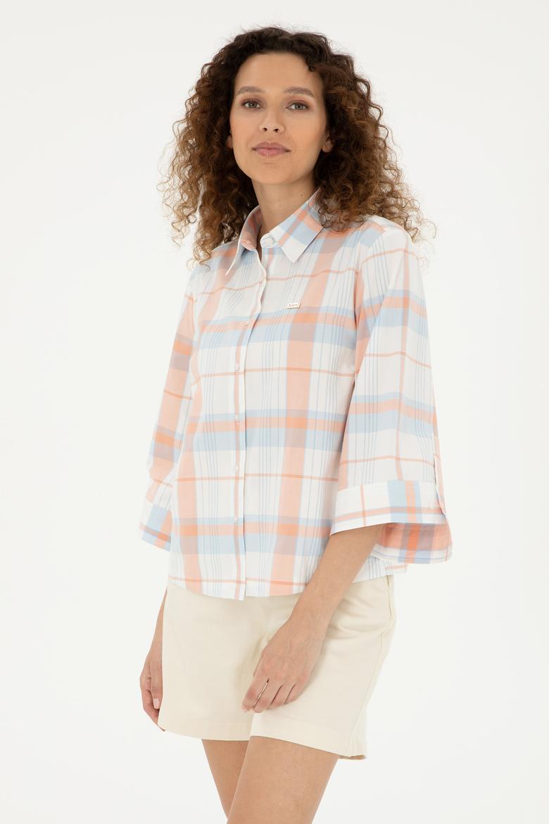 Kadın Ekru Uzun Kollu Gömlek