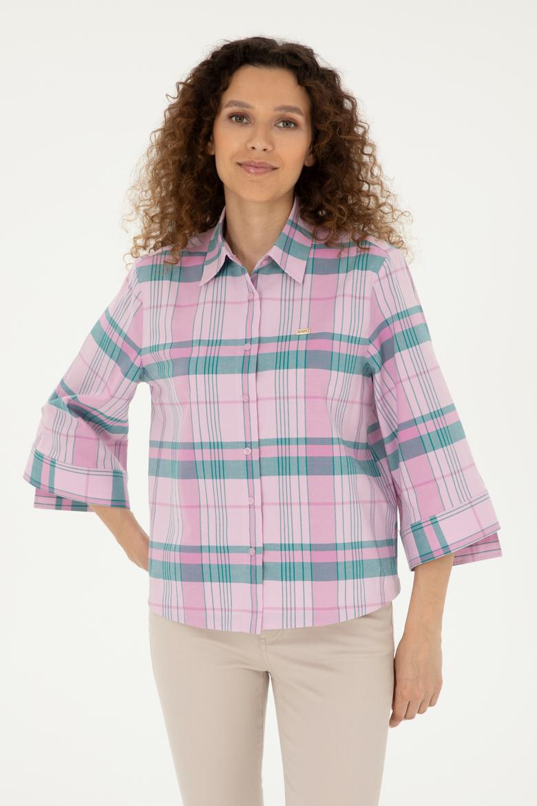 Kadın Pembe Uzun Kollu Gömlek