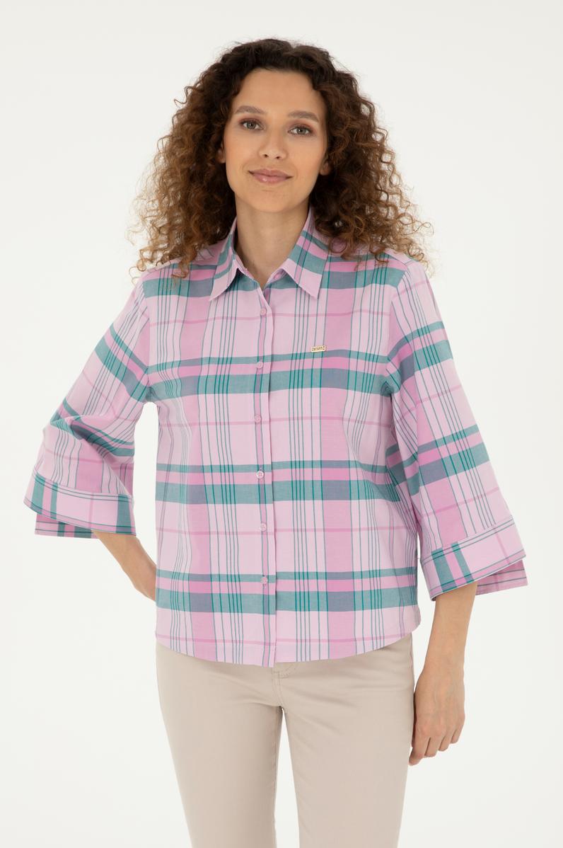 Kadın Pembe Uzun Kollu Gömlek