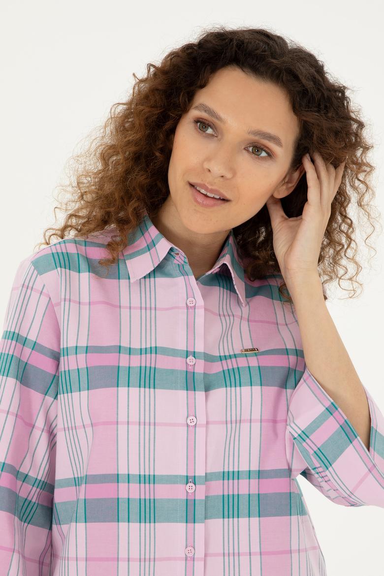 Kadın Pembe Uzun Kollu Gömlek - 50289145003