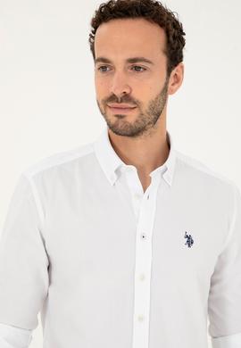 Erkek Beyaz Uzun Kollu Basic Gömlek - 50263049014