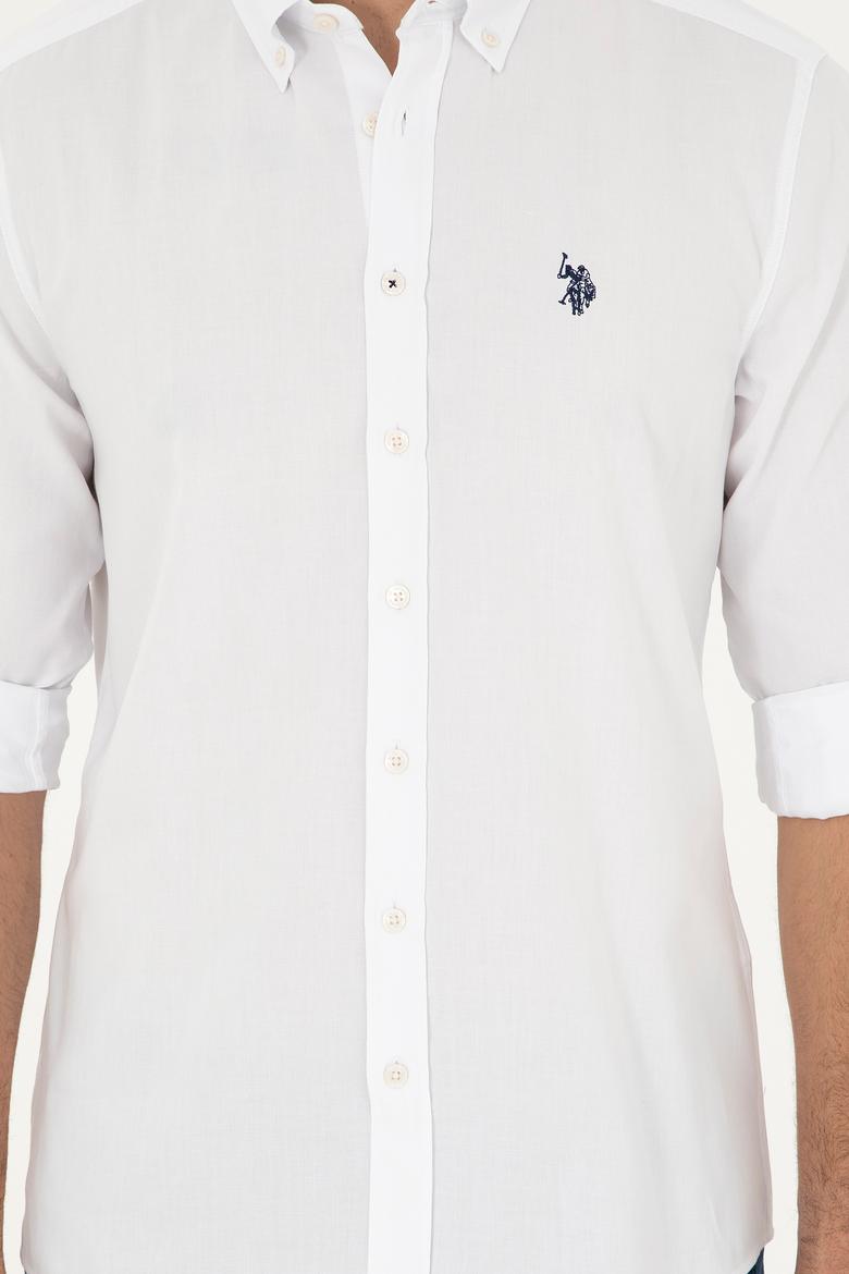 Erkek Beyaz Uzun Kollu Basic Gömlek - 50263049014