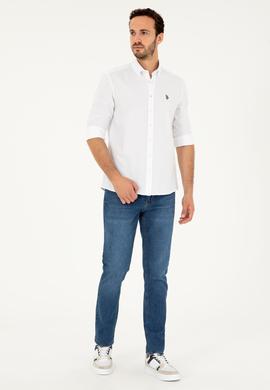 Erkek Beyaz Uzun Kollu Basic Gömlek - 50263049014