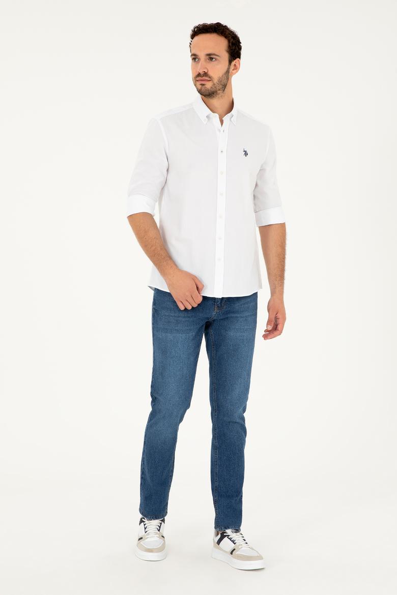 Erkek Beyaz Uzun Kollu Basic Gömlek - 50263049014