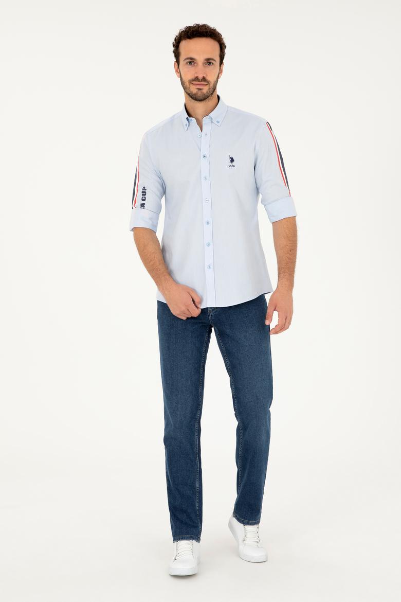 Erkek Mavi Uzun Kollu Gömlek - 50264309005