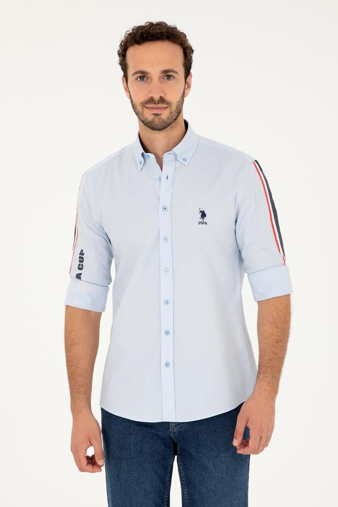 Erkek Mavi Uzun Kollu Gömlek