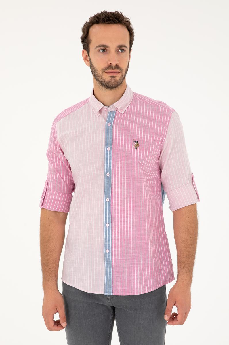 Erkek Pembe Uzun Kollu Gömlek