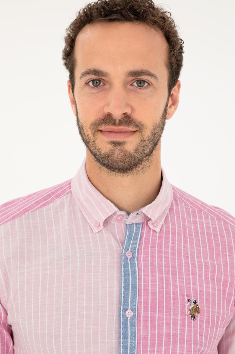 Erkek Pembe Uzun Kollu Gömlek