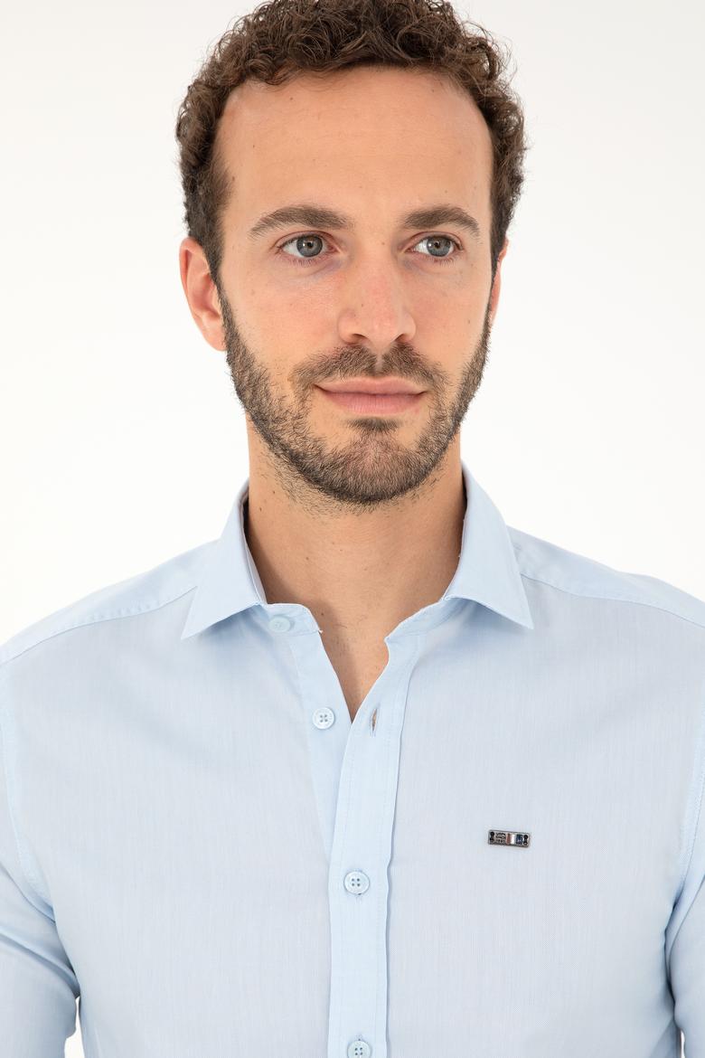 Erkek Açık Mavi Uzun Kollu Basic Gömlek - 50282608070