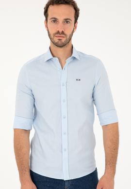 Erkek Açık Mavi Uzun Kollu Basic Gömlek - 50282608070
