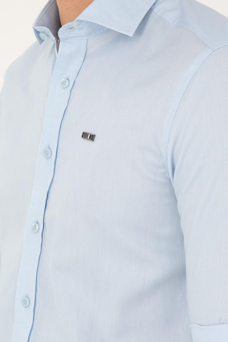 Erkek Açık Mavi Uzun Kollu Basic Gömlek - 50282608070