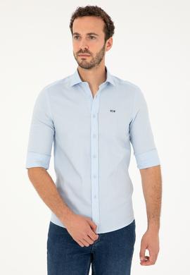 Erkek Açık Mavi Uzun Kollu Basic Gömlek - 50282608070
