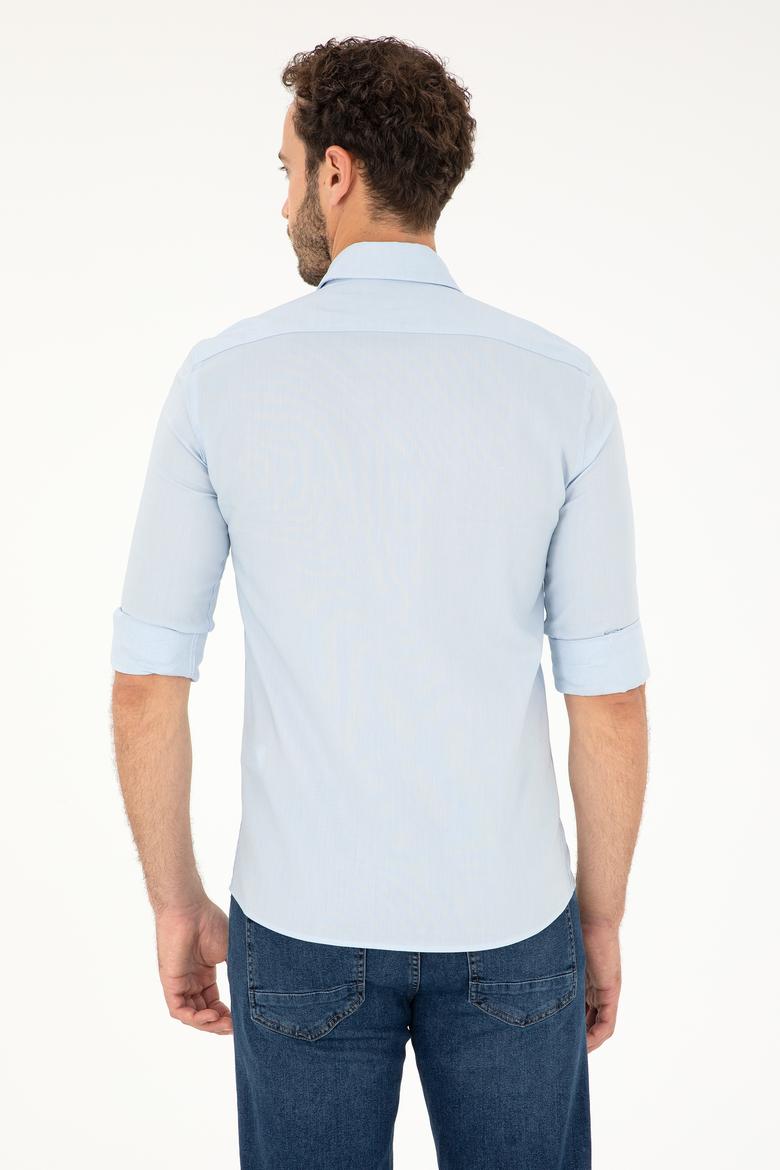 Erkek Açık Mavi Uzun Kollu Basic Gömlek - 50282608070
