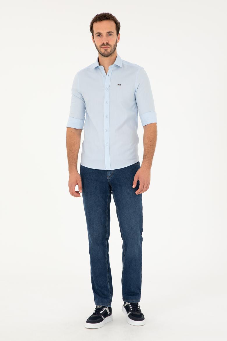 Erkek Açık Mavi Uzun Kollu Basic Gömlek - 50282608070